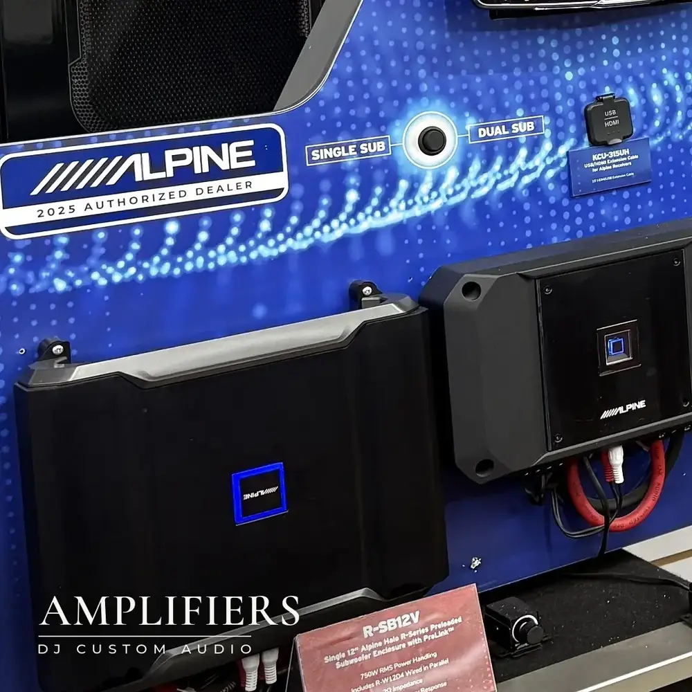 Alpine amplifiers on display