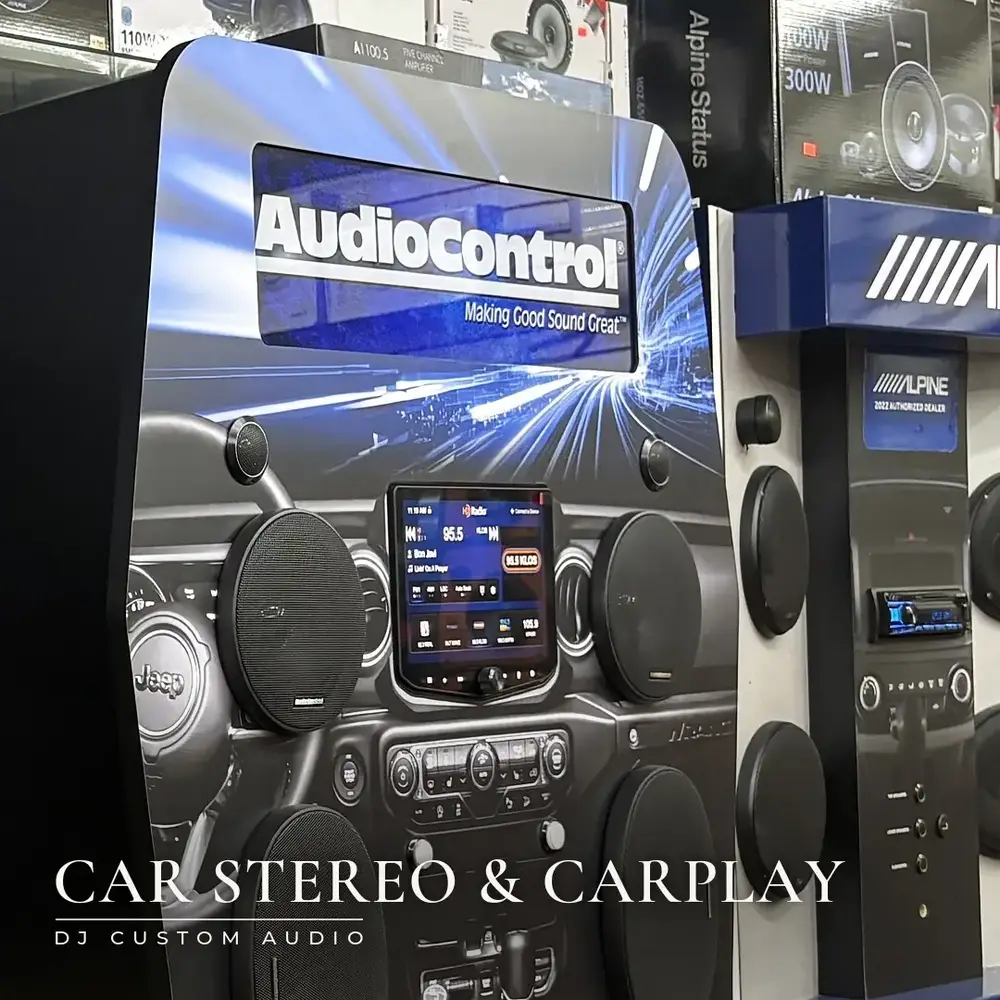 Audio processor display inside the shop