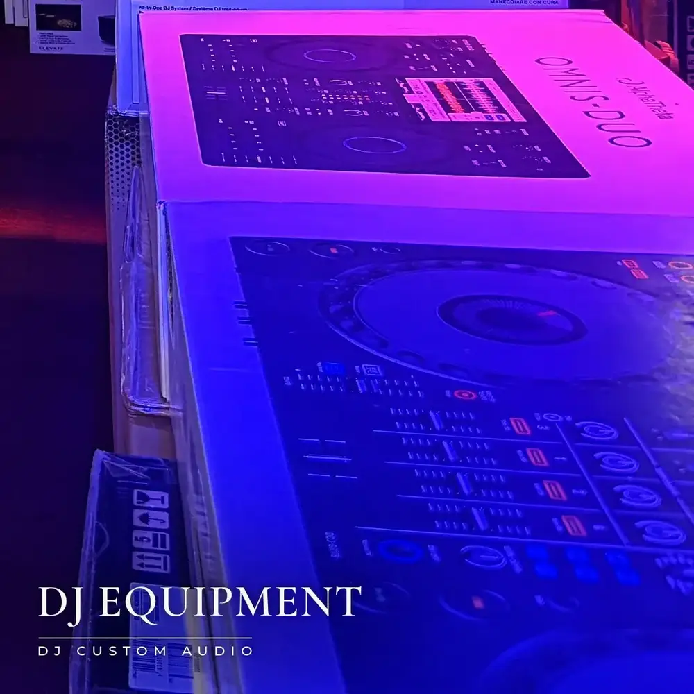 DJ controllers on the counter