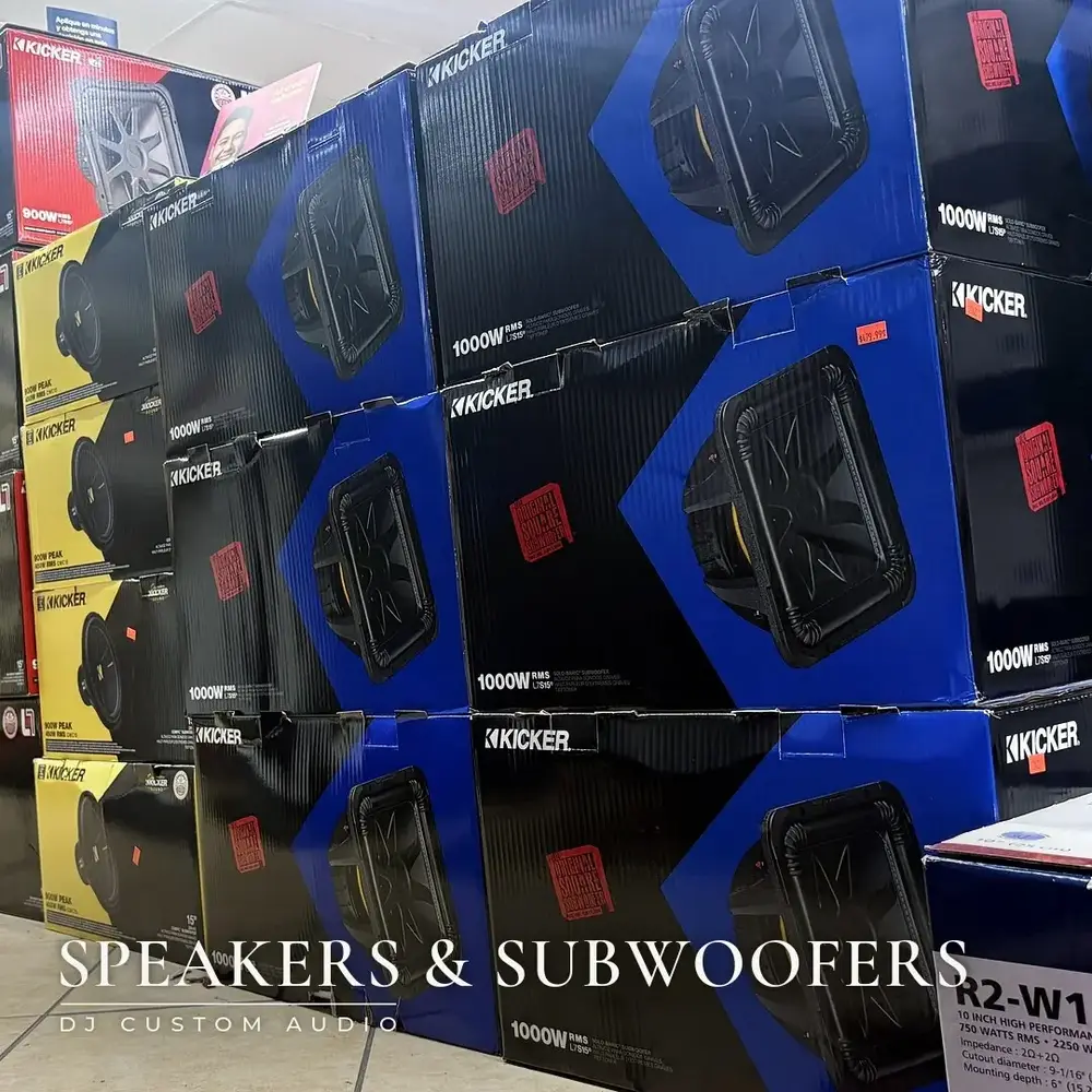 Stack of Kicker subwoofers