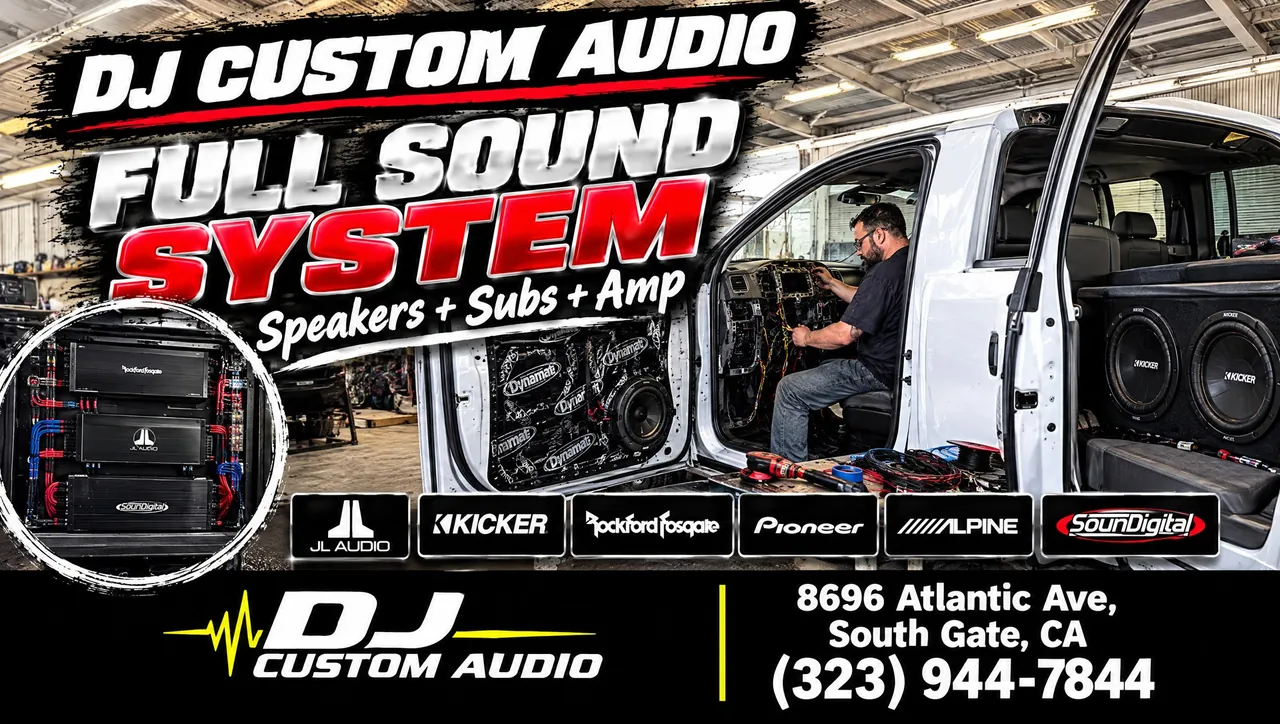 Full sound system promo: speakers, JL Audio sub and Kicker amp