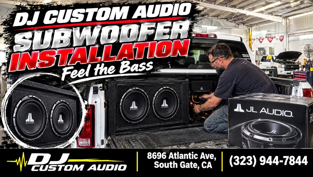 Subwoofer install promo: JL Audio sub in a truck