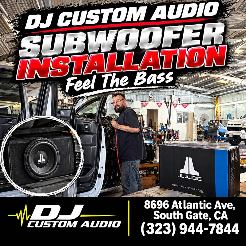 Subwoofer install promo: JL Audio sub in a truck