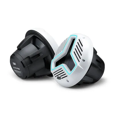 Alpine MRN-W12S4-IB-LW 12-inch Marine Subwoofer with RGB Lighting (White)