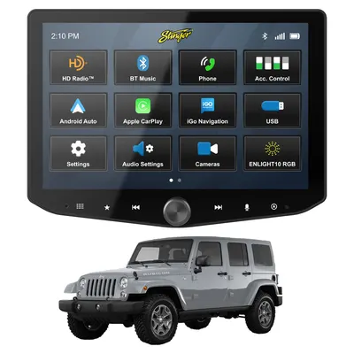 Stinger HEIGH10+ 10-inch Radio Kit for Jeep Wrangler
