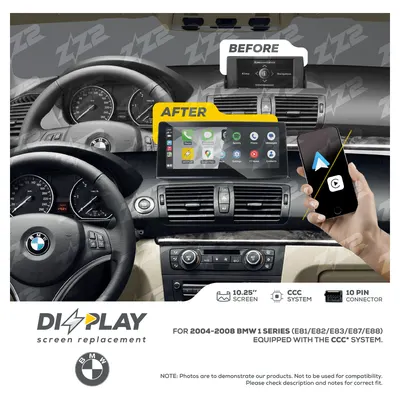 ZZ-2 DZZ-CCC-1S-E8X-10-UHD 10.25-inch DIZZPLAY Screen for 2004–2008 BMW 1 Series (E81/E82/E83/E87/E88) CCC