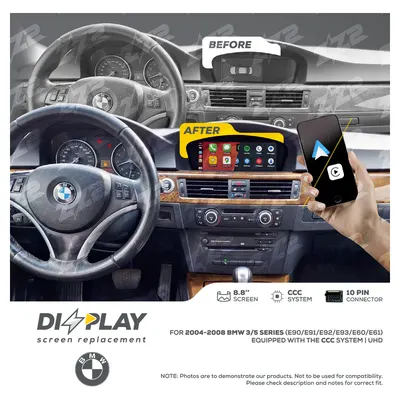 ZZ-2 DZZ-CCC-3S-5S-8-UHD 8.8-inch DIZZPLAY Screen for 2004–2008 BMW 3/5 Series (E90/E91/E92/E93/E60/E61) CCC