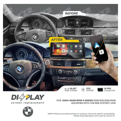 ZZ-2 DZZ-CCC-3S-E9X-10-UHD 10.25-inch DIZZPLAY Screen for 2004–2008 BMW 3 Series (E90/E91/E92/E93) CCC