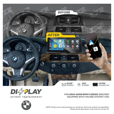 ZZ-2 DZZ-CCC-5S-E60-E61-10-UHD 10.25-inch DIZZPLAY Screen for 2004–2008 BMW 5 Series (E60/E61) CCC