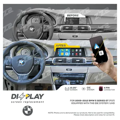 ZZ-2 DZZ-CIC-5SGT-F07-10-UHD 10.25-inch DIZZPLAY Screen for 2009–2012 BMW 5 Series GT (F07) CIC