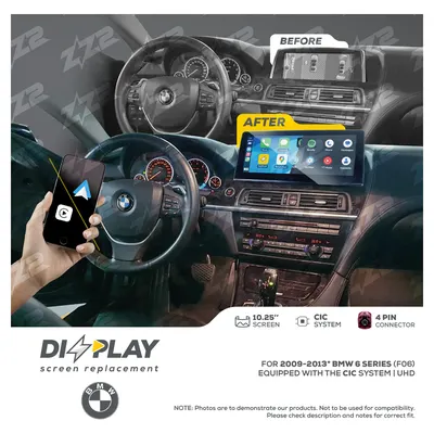 ZZ-2 DZZ-CIC-6S-F06-10-UHD 10.25-inch DIZZPLAY Screen for 2009–2013 BMW 6 Series (F06) CIC