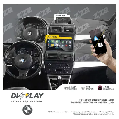 ZZ-2 DZZ-CIC-X3-E83-10-UHD 10.25-inch DIZZPLAY Screen for 2009–2010 BMW X3 (E83) CIC