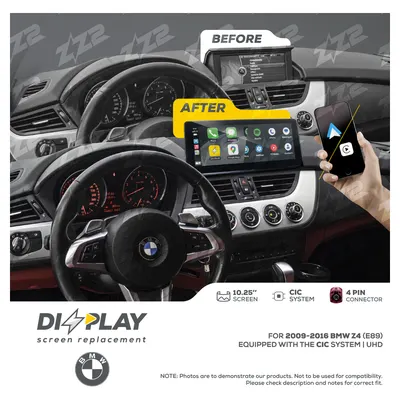 Pantalla ZZ-2 DIZZPLAY DZZ-CIC-Z4-E89-10-LHD de 10.25 pulgadas para BMW Z4 (E89) 2009–2016 (CIC)