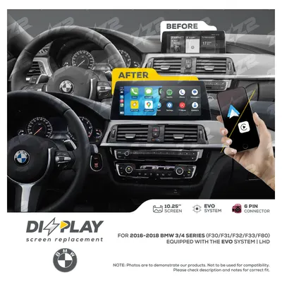 Pantalla ZZ-2 DIZZPLAY DZZ-EVO-3S-4S-F3X-10-LHD de 10.25 pulgadas para BMW 3/4 Series (F30/F31/F32/F33/F80) 2016–2018 (EVO)