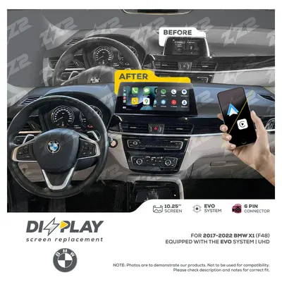 Pantalla ZZ-2 DIZZPLAY DZZ-EVO-X1-F48-10-UHD de 10.25 pulgadas para BMW X1 (F48) 2017–2022 (EVO)