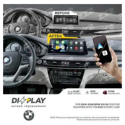 Pantalla ZZ-2 DIZZPLAY DZZ-EVO-X5-X6-F15-F16-10-UHD de 10.25 pulgadas para BMW X5/X6 (F15/F16) 2016–2018 (EVO)