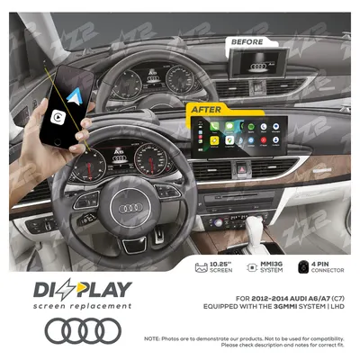 ZZ-2 DZZ-MMI3G-A6-C7-10-LHD 10.25-inch DIZZPLAY Screen for 2012–2014 Audi A6/A7 (C7) 3G MMI