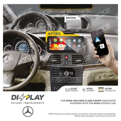 ZZ-2 DZZ-NTG4-E-C207-10-LHD 10.25-inch DIZZPLAY Screen for 2009–2011 Mercedes-Benz E-Class Coupe (C207/A207) NTG4