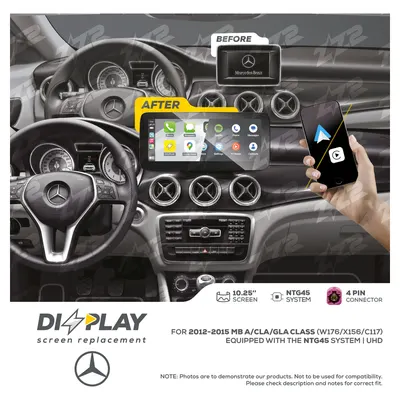 ZZ-2 DZZ-NTG45-A-W176-10-UHD 10.25-inch DIZZPLAY Screen for 2012–2015 Mercedes-Benz A/CLA/GLA-Class (W176/X156/C117) NTG4.5