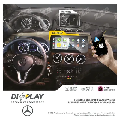 ZZ-2 DZZ-NTG45-B-W246-10-LHD 10.25-inch DIZZPLAY Screen for 2013–2014 Mercedes-Benz B-Class (W246) NTG4.5