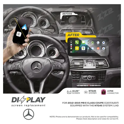 ZZ-2 DZZ-NTG45-E-C207-10-LHD 10.25-inch DIZZPLAY Screen for 2012–2015 Mercedes-Benz E-Class Coupe (C207/A207) NTG4.5