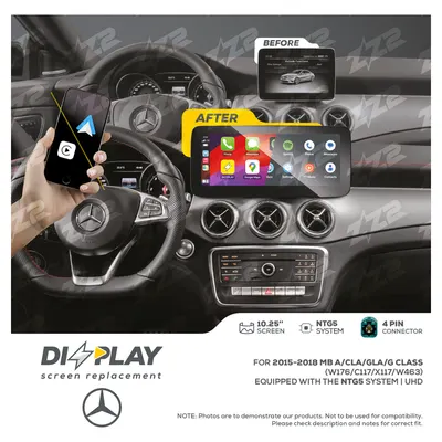 ZZ-2 DZZ-NTG5-A-CLA-GLA-G-10-UHD 10.25-inch DIZZPLAY Screen for 2015–2018 Mercedes-Benz A/CLA/GLA/G-Class (W176/C117/X117/W463) NTG5