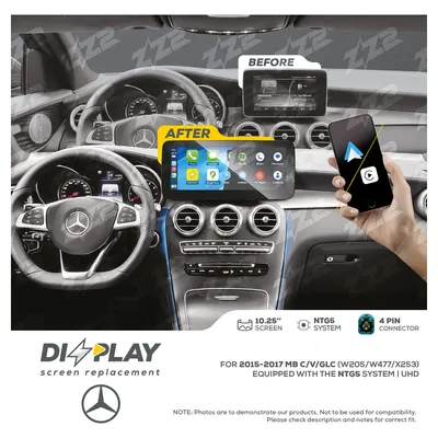 ZZ-2 DZZ-NTG5-C-V-GLC-10-UHD 10.25-inch DIZZPLAY Screen for 2015–2019 Mercedes-Benz C/V/GLC (W205/W477/X253) NTG5