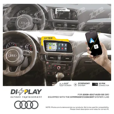 ZZ-2 DZZ-SYM-Q5-8R-8-LHD 8.9-inch DIZZPLAY Screen for 2008–2017 Audi Q5 (8R) Symphony/Concert