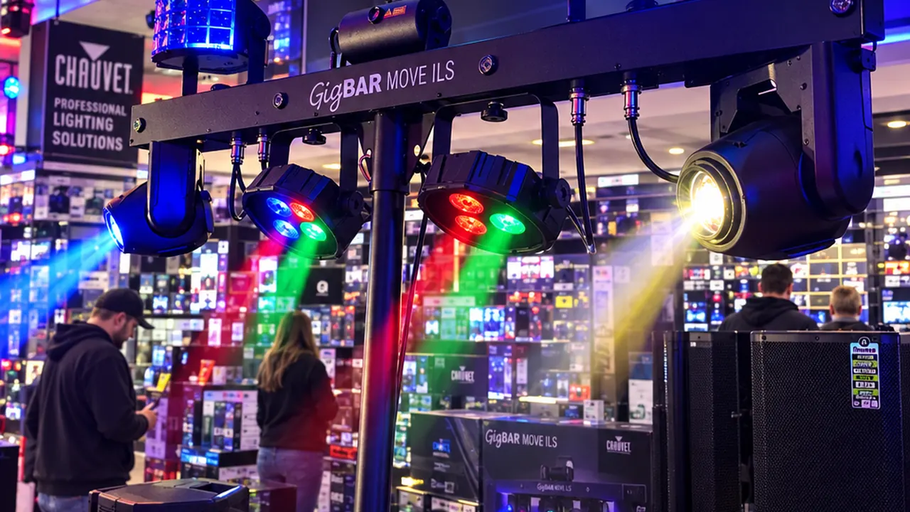 Chauvet GigBAR Move lighting rig running on the DJ floor