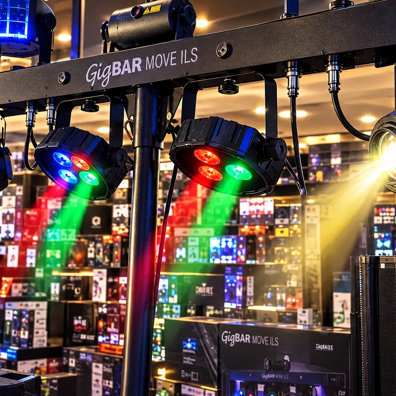 Chauvet GigBAR Move lighting rig running on the DJ floor